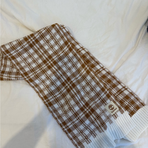 Timberland Brown and White Plaid Scarf - Picture 3 of 4